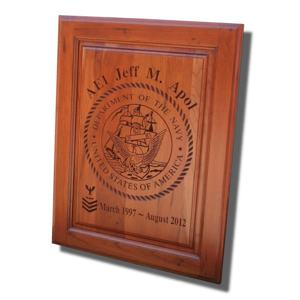 U.S. Navy Ship Plaques - 100% American Made - Laser engraved for